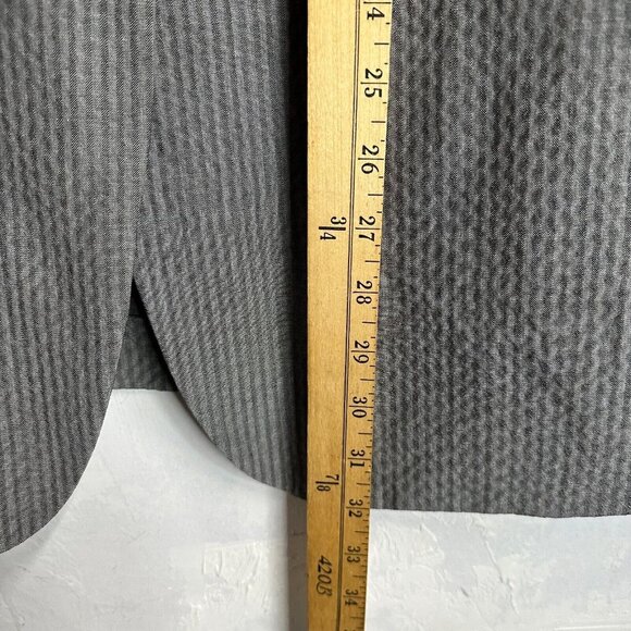 AKRIS Womens Suit Wool Silk Gray Blazer Pants 14 Career Comfort 2 Button Pull On - Picture 9 of 11